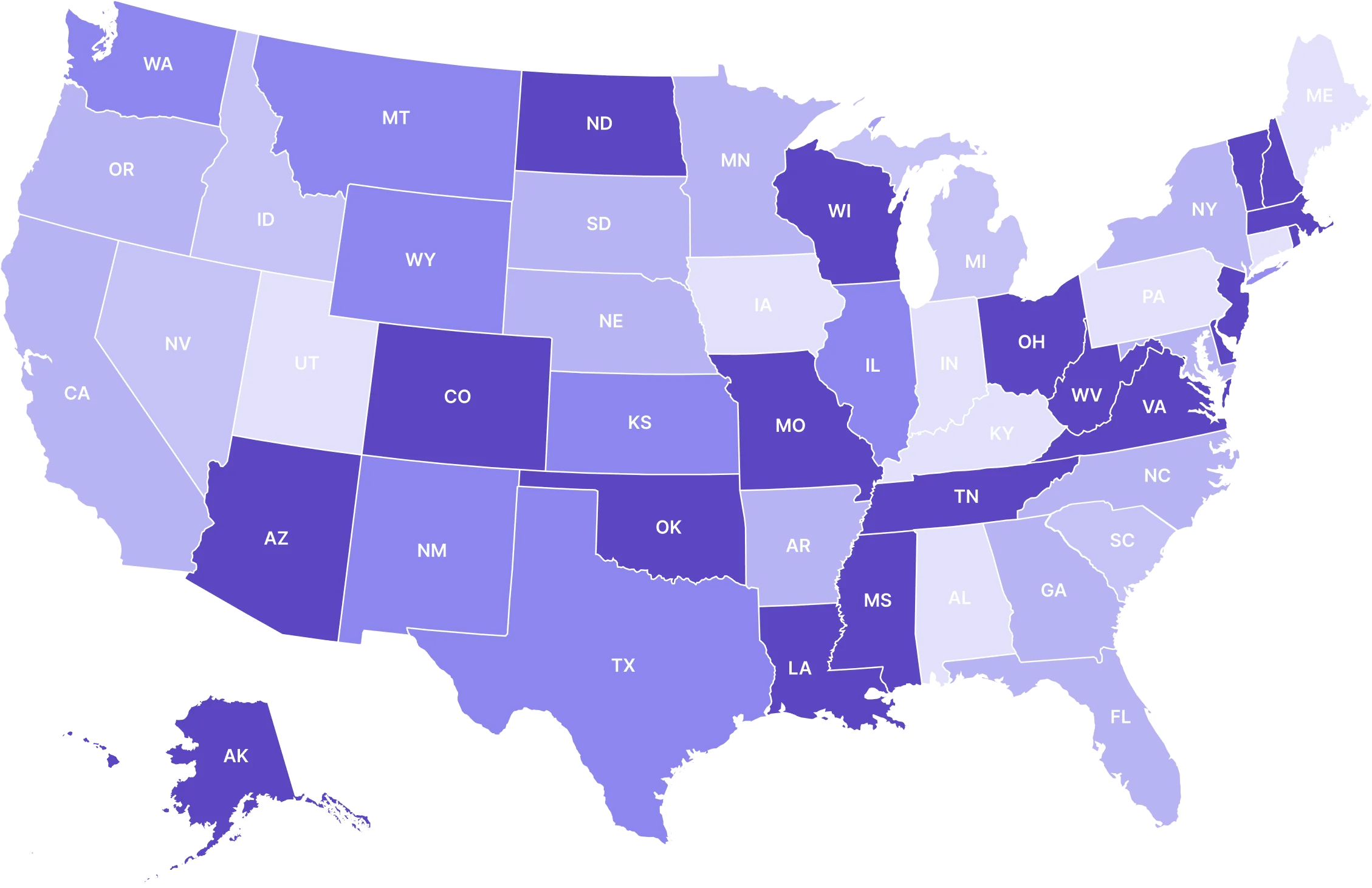 Map of the regions Spotless covers