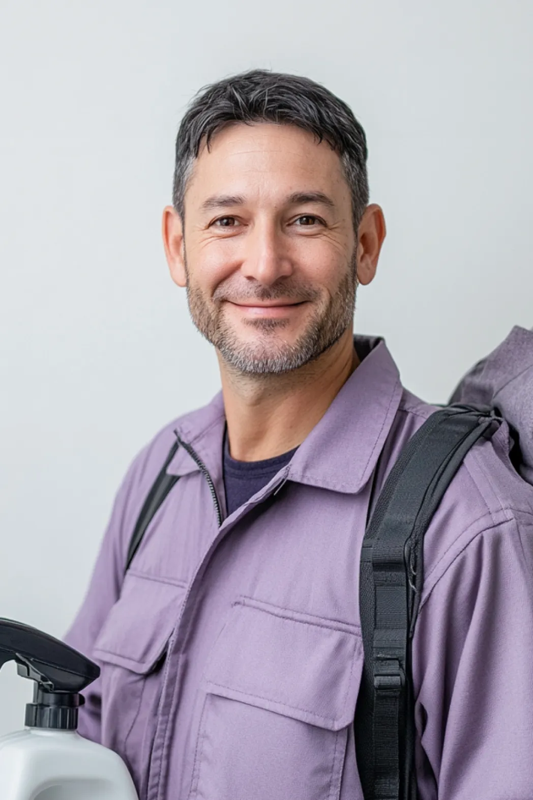A Spotless cleaner finishing a job in a client's home