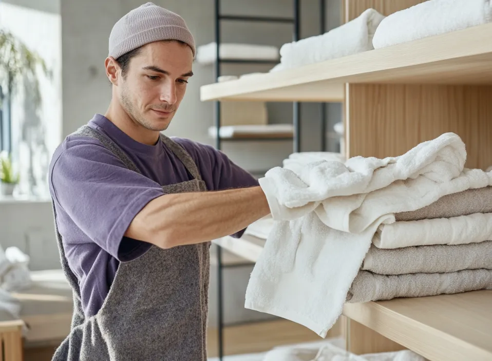 A cleaner discussing a plan with a client