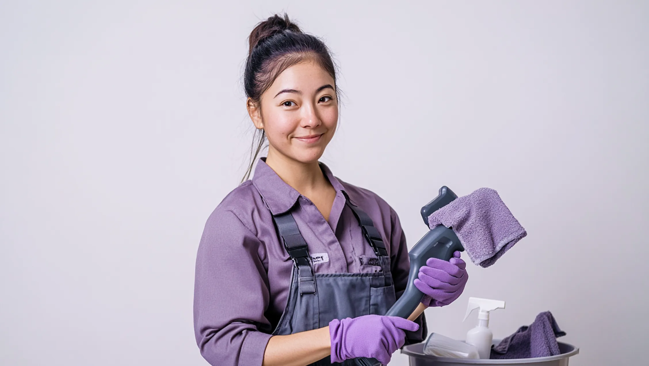 A Spotless cleaner working in a bright kitchen